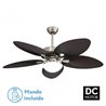 Ventilador  Dc Borasco 24w Niq/marron 5 Asp.6 Vel 132d 2950lm Remoto.memor.y Temp.3000-4000-6000k