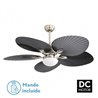 Ventilador  Dc Chaw 24w 2950lm Niquel/negro 5asp.6vel.132d  C/remoto, Memoria Y Temp.3000-4000-6000k