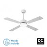 Ventilador 18w Dc Hupe Blanco 4 Asp.6 Vel.107d  Remoto,memoria Y Temp.3000-4000-6000k