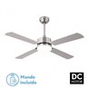 Ventilador 18w Dc Hupe Niquel 4 Asp.6 Vel.107d  Remoto,memoria Y Temp.3000-4000-6000k