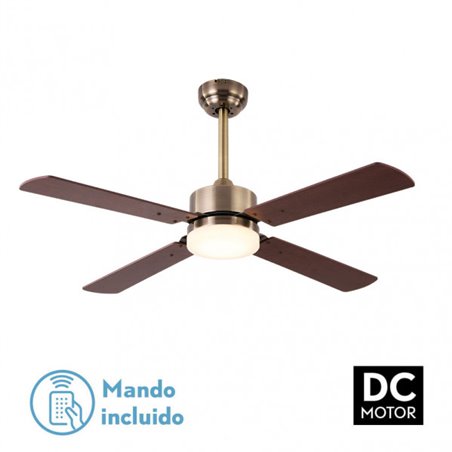 Ventilador 18w Dc Hupe Cuero 4 Asp.6 Vel.107d  Remoto,memoria Y Temp.3000-4000-6000k