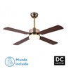 Ventilador 18w Dc Hupe Cuero 4 Asp.6 Vel.107d  Remoto,memoria Y Temp.3000-4000-6000k