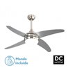 Ventilador 2xe27 Dc Klod Niquel/plata 4 Asp.6 Vel 117d C/remoto Y Temporizador