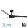 Ventilador 2xe27 Dc Kusi Negro 3 Asp.6 Veloc.  35/47,5x107d C/remoto Y Temporizador