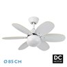 Ventilador Dc Alves 2xe27 Blanco Con 6 Aspas Rev. Blanco/haya 41x85d  C/ Remoto Y Temporizador