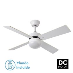 Ventilador Dc Sofia 2xe27 Blanco 4 Aspas Rev.Blanca/haya 40x107d C/remoto Temporizador