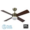 Ventilador Dc Sofia 2xe27 Cuero 4 Aspas Rev.cerezo/nogal 40x107d C/remoto Temporizador