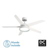 Ventilador 25w Dc Blanco Lebeche 5 Aspas Rev.  Blanca/haya 6 Vel. 3000-4000-6000k 132d Remoto,memoria Y Temporizador