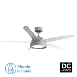 Ventilador 25w Dc Gris Lebeche 5 Aspas Rev.  Blanca/haya 6 Vel. 3000-4000-6000k 132d Remoto,memoria Y Temporizador