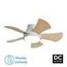 Ventilador 25w Dc Blanco Gregario 5 Aspas Rev.  Blanca/haya 6 Vel. 3000-4000-6000k 82D Remoto,memoria y Temporizador