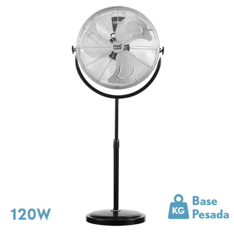 Ventilador De Pie Trascias 120w Negro Regx55x55 Cm  3 Velocidades Orientable