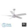 Ventilador Dc 24w Galleo Blanco 5 Aspas 137d 2400lm 6 velocidades 3000-4000-6500k C/remoto,memoria Y Temporizador