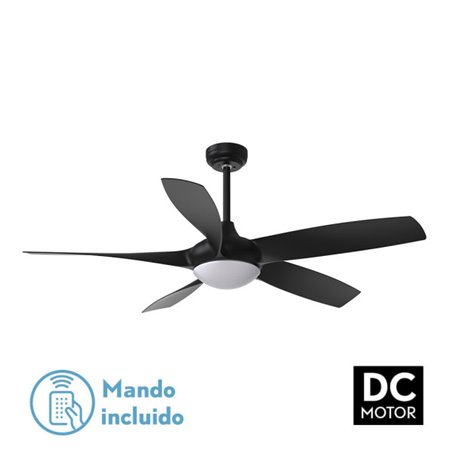 Ventilador DC 24w Galleo Negro 5 Aspas 137d 2400Lm 6 velocidades 3000-4000-6500k C/remoto,memoria Y Temporizador