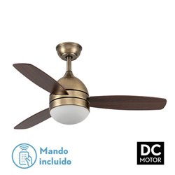 Ventilador 30w Dc Maestral Cuero 3 Aspas Roble/nogal 6 Vel. 3 Colores 106,7d C/remoto, Memoria Y Temporizador 2850lm