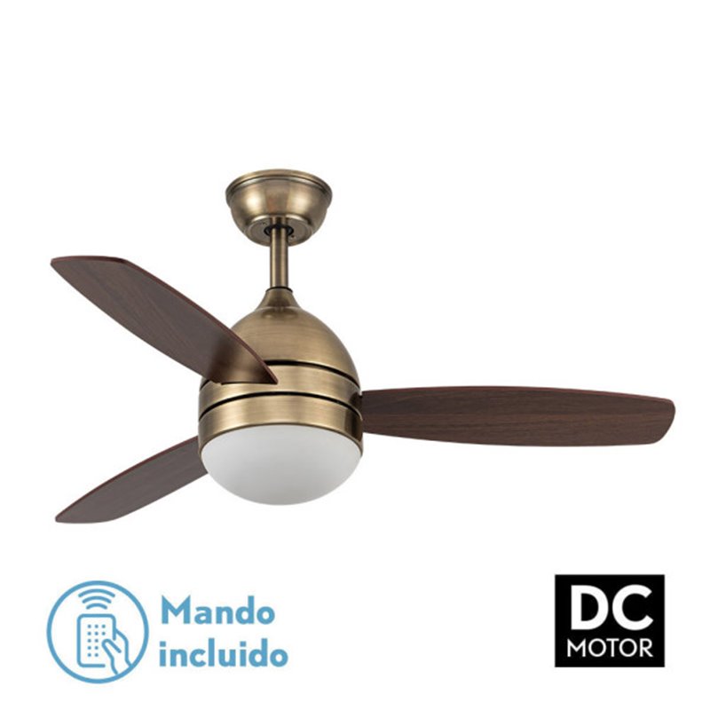 Ventilador 30w Dc Maestral Cuero 3 Aspas Roble/nogal 6 Vel. 3 Colores 106,7d C/remoto, Memoria Y Temporizador 2850lm