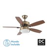 Ventilador 30w Dc Braw Cuero 5 Aspas Nogal/roble  6 Vel. 3 Colores 106,7d C/remoto, Memoria Y Temporizador 2850lm