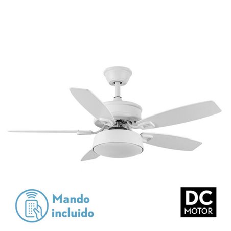 Ventilador 30w Dc Braw Blanco 5 Aspas Blanco/haya  6 Vel. 3 Colores 106,7d C/remoto, Memoria Y Temporizador 2850lm