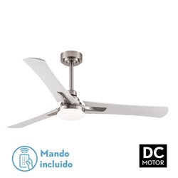 Ventilador 22w Dc Coro Niquel 3asp Blanco/haya  6Velocidades 3colores 2180lm 132d C/remoto, Memoria y Temporizador