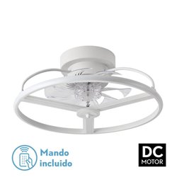 Ventilador 60w Dc Bora Blanco 8 Aspas Transp. 21x50x50cm 6Vel. 3 Colores C/remoto, Memoria, Temporizador Y Reg.Intensidad 5100lm