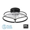 Ventilador 60w Dc Bora Negro 8 Aspas Transp. 21x50x50cm 6 Vel. 3 Colores C/remoto, Memoria, Temporizador Y Reg.Intensidad 5100lm