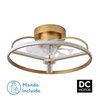 Ventilador 60w Dc Bora Dorado 8 Aspas Transp.21x50x50cm 6 Vel. 3 Colores C/remoto, Memoria, Temporizador Y Reg.Intensidad 5100lm