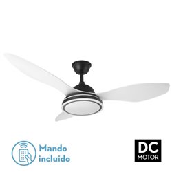 Ventilador 48w Dc Datoo Negro 3 Aspas Blancas  6 Vel. 33/48x122x122cm 3 Color C/remoto,memoria Y Temp.4080lm