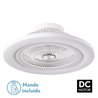 Ventilador 72w Dc Mato Blanco 5Aspas Transp. 22x58x58cm 6 Vel. 3 Colores C/remoto,memoria,temporiz Y Reg.Intensidad 6120lm