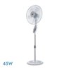 Ventilador De Pie Floxo Blanco/gris 3 Vel. 45w  C/remoto Temporizador 5 Aspas Regx44,5x40 Cm