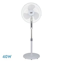 Ventilador De Pie Etesio Blanco 3 Velocides 40w Oscilante 3 Aspas blancas Regx43x40 Cm