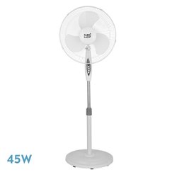 Ventilador De Pie Bise Blanc 3 Vel 45w Regx43x40cm Oscilante 3 Aspas Blancas C/remoto Y Temporizador