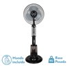 Ventilador De Pie Tromba Negro 3 Vel 80w Nebulizador  Tanque De Agua 3L C/remoto Y Temporizador 120x45x40 Cm