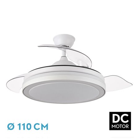 Ventilador Dc Esparta 72w 6120lm Blanco 3 Aspas Desp. 110d 3 Colores C/Remoto+ Temporizador+ Memoria