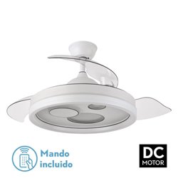 Ventilador Dc Turia 72w 6120lm Blanco 3 Asp.desplegables 32/47x50/110d. 3 Colores C/remoto+temporizador+memoria