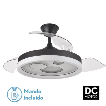 Ventilador Dc Turia 72w 6120lm Negro/blanco 3 Asp.desp. 32/47x50/110d. 3 Colores C/remoto+temporizador+memoria