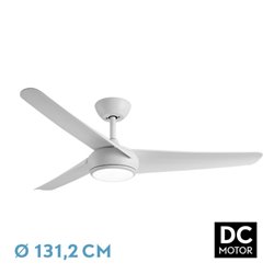 Ventilador Dc Patras 24w Blanco 3 Aspas 6 Velocidades 3 Colores 131,2d 2424lm C/remoto, Memoria Y Temporizador