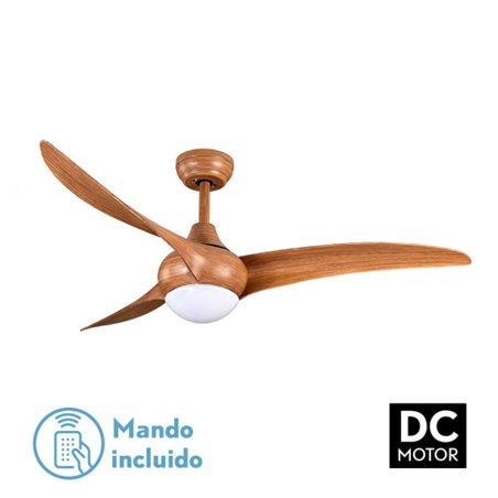 Ventilador Dc Canea 24w Marron 3 Aspas 6 Velocidades 134d 3000-4500-6000k C/remoto, Memoria Y Temporizador 2424lm