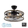 Ventilador DC 4xe27 Arcadia Negro 8 Aspas Transparentes 31/40x50x50cm 6 Velocidades C/remoto Y Temporizador