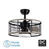 Ventilador Dc 24w Pella Negro/Madera 3 Aspas 50d  2540lm 6 Velocidades  3000-4000-6000k C/remoto, Memoria Y Temporizador