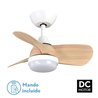 Ventilador Dc 24w Pirdo Blanco/haya 3 Aspas 60d 2400lm 6 Velocidades 3000-4500-6000k C/remoto, Memoria Y Temporizador 