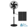 Ventilador De Pie Solar Boreal Negro 30w 3vel 5asp Puerto Usb Motor Dc Y Luz Night  Regx43x38cm Cable 4,20m