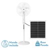 Ventilador DC De Pie Solar Clima Blanco 30w 3vel 5asp Puerto Usb Y Luz C/remoto 43d Cable 4,20m