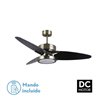 Ventilador Dc Cross 30w Cuero 3 Aspas Negro/nogal 6vel. 3 Colores 3250lm 132d Remoto, Memoria Y Temporizador