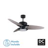 Ventilador Dc Cross 30w Negro 3 Aspas Gris/roble 6vel. 3 Colores 3250lm 132d Remoto, Memoria Y Temporizador