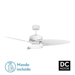 Ventilador Dc Cross 30w Blanco 3 Aspas Blanco/haya 6vel. 3 Colores 3250lm132d Remoto, Memoria Y Temporizador