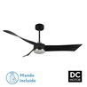 Ventilador Dc Tempel 26w Negro/cuero 3 Aspas 132d 6vel. 3000k, 4000k, 6500k 2950lm  C/remoto, Memoria Y Temporizador