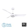 Ventilador Dc Tempel 26w Blanco/niquel 3 Aspas 132d 6vel. 3000k, 4000k, 6500k 2950lm  C/remoto, Memoria Y Temporizador