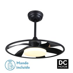 Ventilador Dc Celsius 26w Negro 6 Aspas 55d 2950lm 3000-4000-6500k 6vel. Remoto, Memoria Y Temporizador