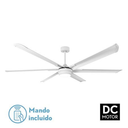 Ventilador Dc Marea 30w Blanco 6 Aspas Aluminio 198d 6vel. 3 Colores 3250lm Remoto,memoria,temporizador