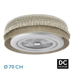 Ventilador  Dc Ekaterina 72w Saco 5 Aspas 6 Veloc. 70d 3 Colores 6120lm C/remoto, Memoria, Temporizador Y  Reg.Intensidad 