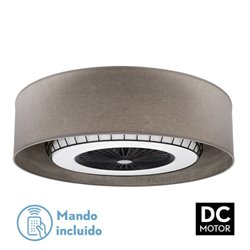 Ventilador DC Tania 72w Madera Gris 5 Aspas 6 Velocidades 3col Remoto,memoria,reg.Intensidad,temporizador 6120lm 70d